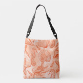 Hand getrokken Zee: Crossbody Tas (Achterkant)