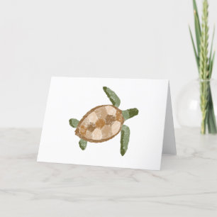 Hand getrokken Zee Schildpad Blank Wenskaart Bedankkaart