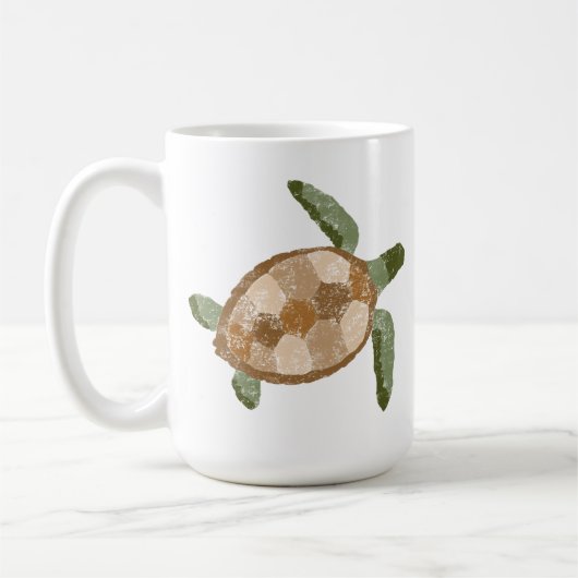 Hand getrokken Zee Schildpad Koffie Mok (Links)