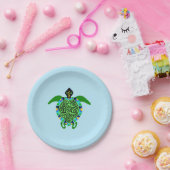 Hand getrokken Zee SCHILDPAD - Wilde dieren - Fees Papieren Bordje (Feest)