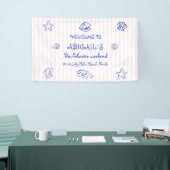 Hand getrokken zeeschelpen bachelorette WELKOM Spandoek (Beurs)