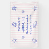 Hand getrokken zeeschelpen bachelorette WELKOM Spandoek (Verticaal)