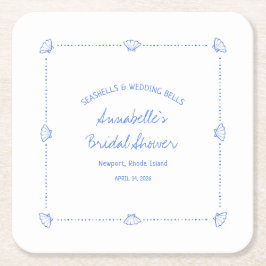 Hand getrokken zeeschelpen & bruiloft klokken Vrij Kartonnen Onderzetters