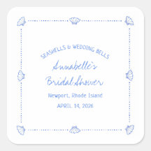 Hand getrokken zeeschelpen & bruiloft klokken Vrij