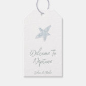 Hand getrokken Zeester Kust Trouwcadeau Labels Cadeaulabel (Voorkant)