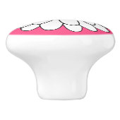 Hand getrokken Zinnia roze achtergrond Keramische Knop (Zijkant)