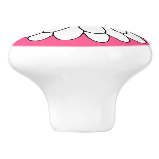 Hand getrokken Zinnia roze achtergrond Keramische Knop (Zijkant)