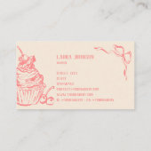 Hand getrokken zoete cupcake bakkerij banketbakker visitekaartje (Achterkant)