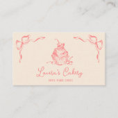 Hand getrokken zoete cupcake bakkerij banketbakker visitekaartje (Voorkant)