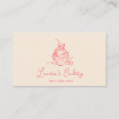 Hand getrokken zoete cupcake bakkerij banketbakker visitekaartje (Voorkant)