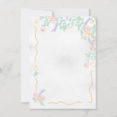 Hand getrokken zoete wilde bloem bruiloft kaart (Achterkant)