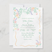 Hand getrokken zoete wilde bloem bruiloft kaart (Voorkant)