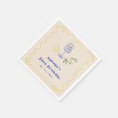 Hand getrokken zomer volwassen 30e verjaardag servet (Hoek)