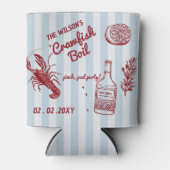 Hand getrokken zomer zeevruchten Crawfish Boil Par Blikjeskoeler (Voorkant)