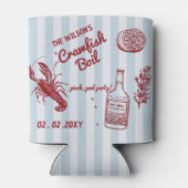 Hand getrokken zomer zeevruchten Crawfish Boil Par Blikjeskoeler (Achterkant)