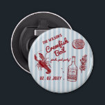 Hand getrokken zomer zeevruchten Crawfish Boil Par Button Flesopener<br><div class="desc">Hand getrokken Zomer Vis Crawfish Boil Party Fles opener</div>