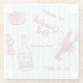 Hand getrokken zomer zeevruchten Crawfish Boil Par Glazen Onderzetter (Achterkant)