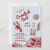 Hand getrokken zomer zeevruchten Crawfish Boil Par Kaart (Voorkant)