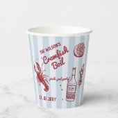 Hand getrokken zomer zeevruchten Crawfish Boil Par Papieren Bekers (Achterkant)