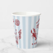 Hand getrokken zomer zeevruchten Crawfish Boil Par Papieren Bekers (Links)