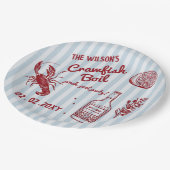 Hand getrokken zomer zeevruchten Crawfish Boil Par Papieren Bordje (Gekanteld)