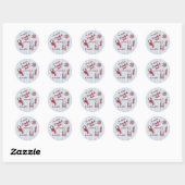 Hand getrokken zomer zeevruchten Crawfish Boil Par Ronde Sticker (Vel)