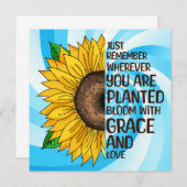 Hand getrokken Zonnebloem en Citaat (Voorkant / Achterkant)