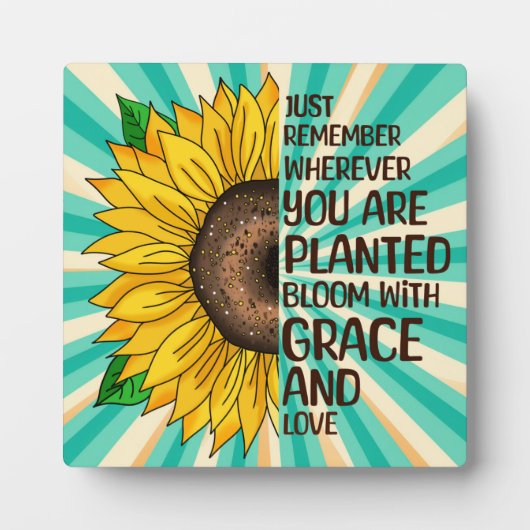 Hand getrokken Zonnebloem en Citaat Fotoplaat (Voorkant)