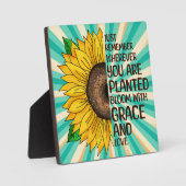 Hand getrokken Zonnebloem en Citaat Fotoplaat (Voorkant)
