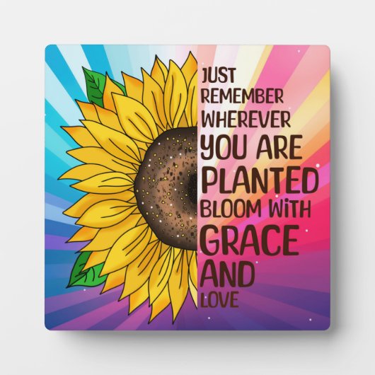 Hand getrokken Zonnebloem en Citaat Fotoplaat (Voorkant)