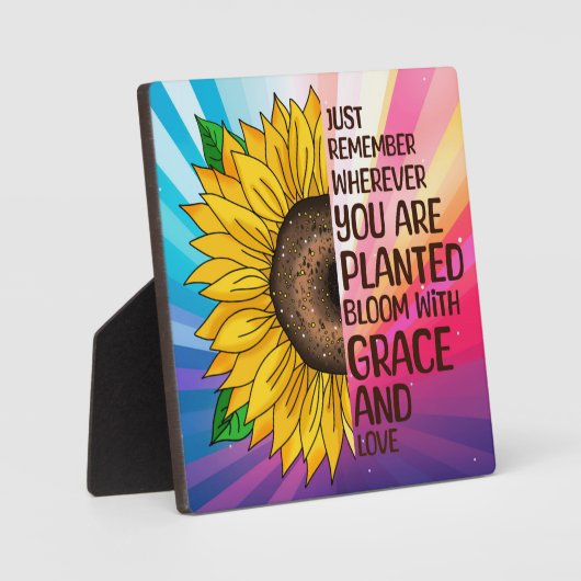 Hand getrokken Zonnebloem en Citaat Fotoplaat (Voorkant)