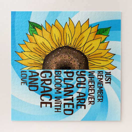 Hand getrokken Zonnebloem en Citaat Legpuzzel (Horizontaal)