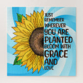 Hand getrokken Zonnebloem en Citaat Legpuzzel (Verticaal)