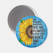 Hand getrokken Zonnebloem en Citaat Magneet (Voorkant / Achterkant)