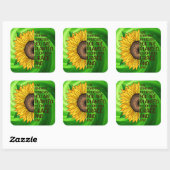 Hand getrokken Zonnebloem en Citaat Vierkante Sticker (Vel)