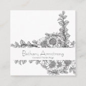 Hand getrokken zonnebloem Visitekaartje (Voorkant)