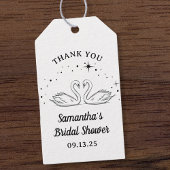 Hand getrokken zwaan Elegant Vrijgezellenfeest dan Cadeaulabel