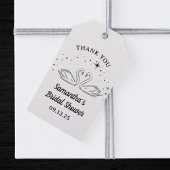 Hand getrokken zwaan Elegant Vrijgezellenfeest dan Cadeaulabel