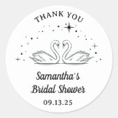 Hand getrokken zwaan Elegant Vrijgezellenfeest dan Ronde Sticker (Voorkant)