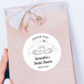 Hand getrokken zwaan Elegant Vrijgezellenfeest dan Ronde Sticker