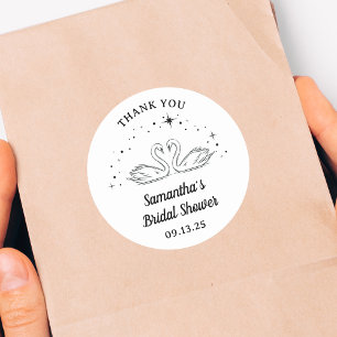 Hand getrokken zwaan Elegant Vrijgezellenfeest dan Ronde Sticker