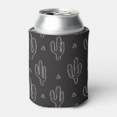 Hand getrokken zwart cactus patroon blikjeskoeler (Blikje Voorkant)