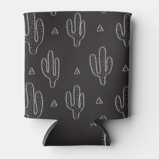 Hand getrokken zwart cactus patroon blikjeskoeler