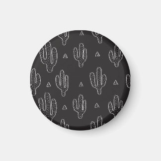 Hand getrokken zwart cactus patroon magneet