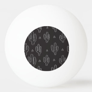 Hand getrokken zwart cactus patroon pingpongbal