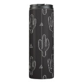 Hand getrokken zwart cactus patroon thermosbeker (Achterkant)