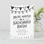 Hand getrokken zwart en wit achtertuin partij kaart (Staand voorkant)