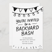 Hand getrokken zwart en wit achtertuin partij kaart (Voorkant / Achterkant)