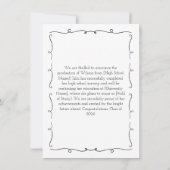 Hand getrokken Zwart & Wit Foto 2024 Afstuderen Aankondiging (Achterkant)