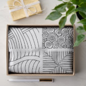 Hand getrokken Zwart Wit Patronen voor Kunst & Amb Tissuepapier (Geschenk)